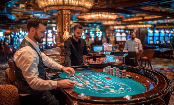 Screenshot showing paito kamboja live-dealer blackjack table with dealer and player cards visible
